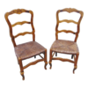 Antique Country Dining Chair with Rattan Seat