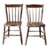 Antique Farmhouse Dining Chairs, Brown Wood Chairs, Rustic Dining Set