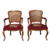 Antique French Provincial Dining Chair with Floral Tapestry Seat