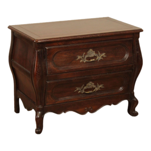Antique French Provincial bedside table with mahogany finish