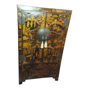 Antique Oriental Armoire with Intricate Carvings by Daabadi Furniture wholesaler