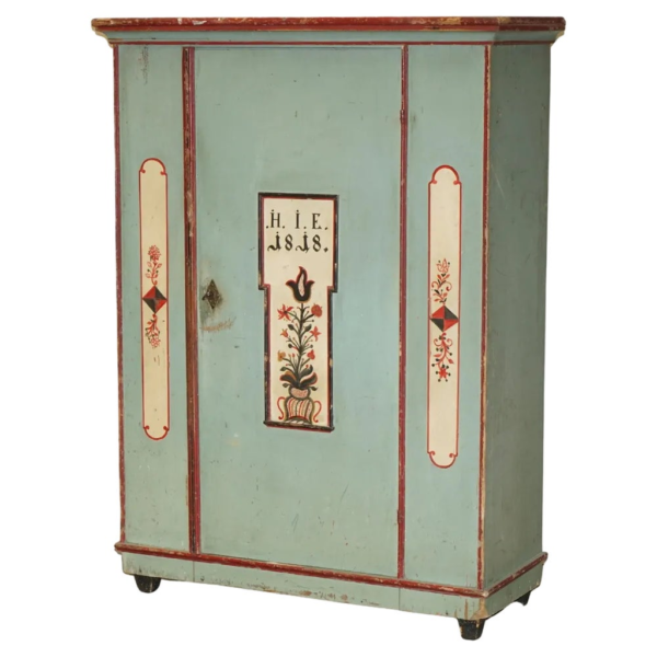 Antique Style Armoire, Hand Painted Wood Cabinet