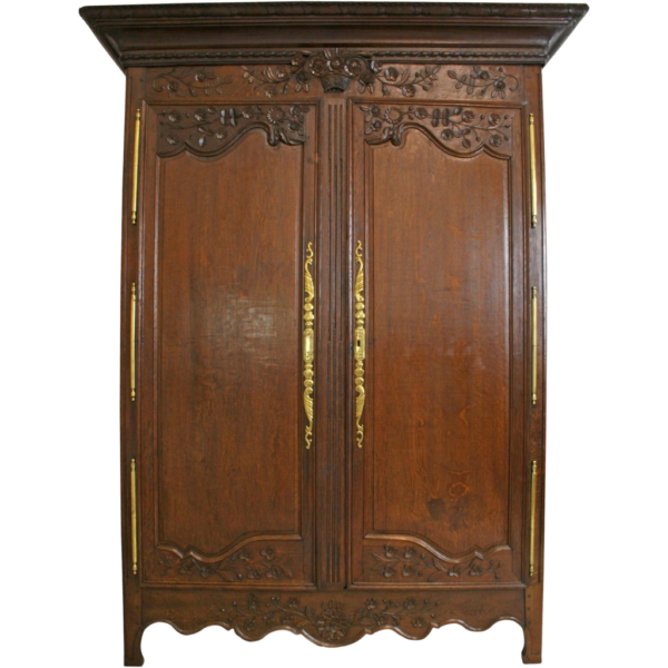 Antique Style Brown Wood Armoire