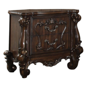 Antique Style Nightstand Carved Wood Detailing