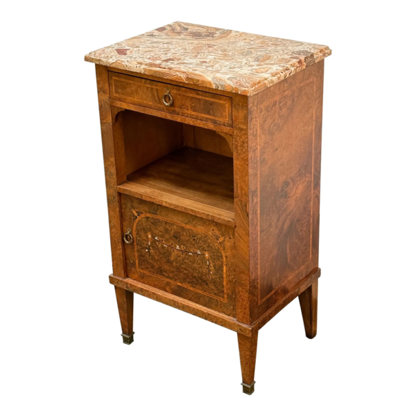Art Deco bedside table with marble top