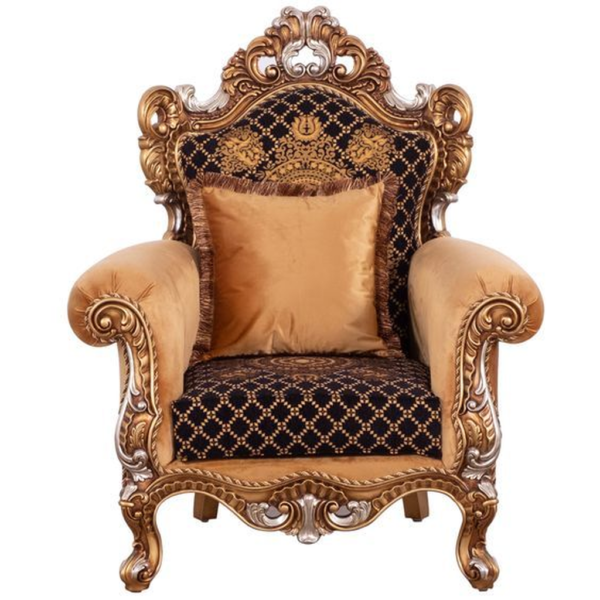 Baroque Gold and Black Velvet Sofa by Daabadi Furniture wholesaler