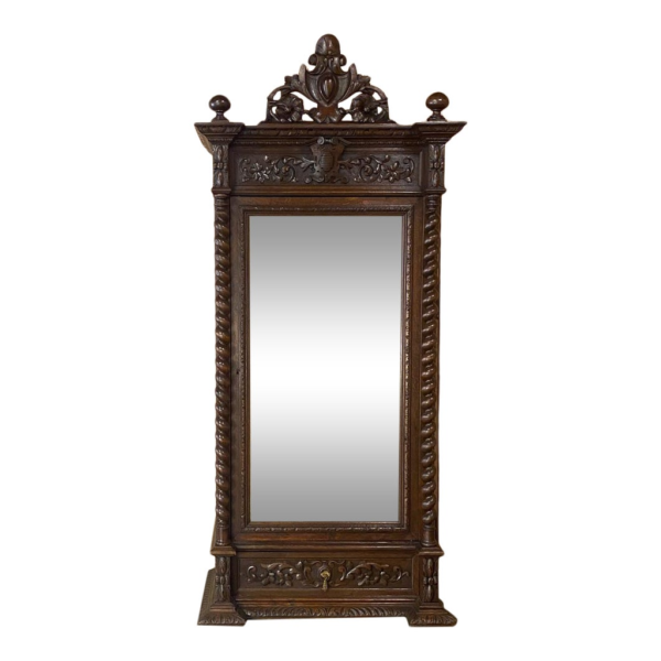 Baroque Style Wooden Wardrobe with Intricate Carvings