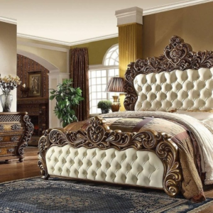 Classic Rococo Bed - Gold Mahogany - 10