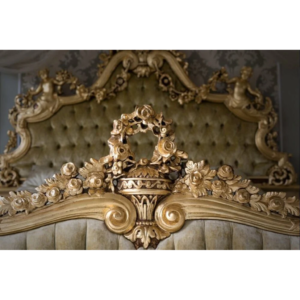 Classic French Bed - Metalic Antique Gold Mahogany - 11