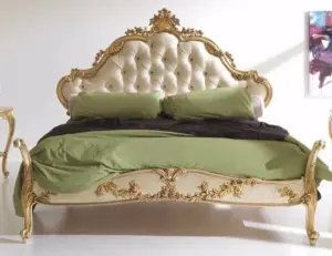 Daabadi Furniture Wholesale Classic European Antique Bed Super King-Size White Duco Mahogany
