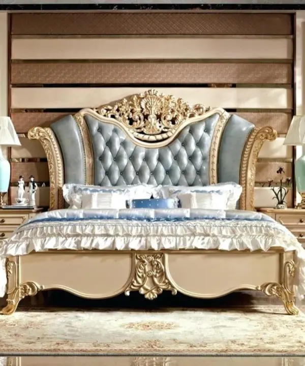 Daabadi Furniture Wholesale Classic European Antique Bed Super King-Size White Duco Mahogany