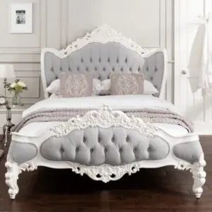 Daabadi Furniture Wholesale Classic European Antique Bed Super King-Size White Duco Mahogany