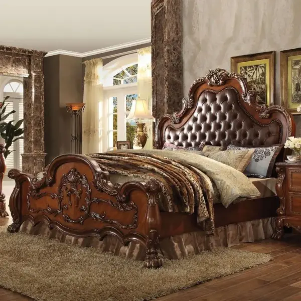 Daabadi Furniture Wholesale Classic Antique Bed King-Size Brown Mahogany