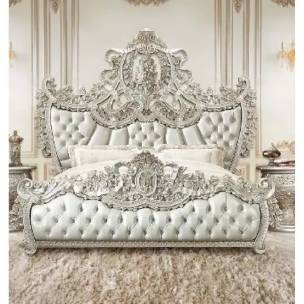 Daabadi Furniture Wholesale Classic European Antique Bed Super King-Size White Duco Mahogany