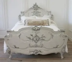 Daabadi Furniture Wholesale Classic European Antique Bed Super King-Size White Duco Mahogany
