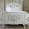 Daabadi Furniture Wholesale Classic European Antique Bed Super King-Size White Duco Mahogany