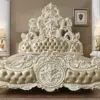 Daabadi Furniture Wholesale Classic European Antique Bed Super King-Size White Duco Mahogany