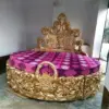 Daabadi Furniture Wholesale Classic Antique European Bed King-Size Gold Mahogany