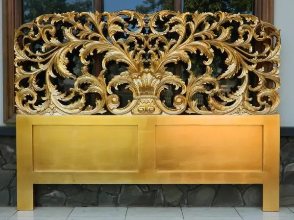 Daabadi Furniture Wholesale Classic French Provincial Bed Super King-Size Gold Mahogany