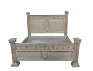 Classic French Provincial Bed - White Duco Mahogany - 166