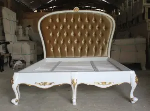 Daabadi Furniture Wholesale Classic French Provincial Bed Super King-Size White Duco Mahogany