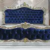 Daabadi Furniture Wholesale Classic French Provincial Bed Super King-Size Gold and Silver Mahogany
