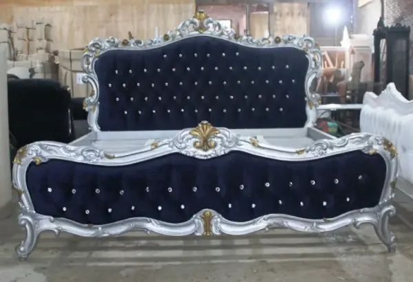 Daabadi Furniture Wholesale Classic French Painted Bed Super King-Size White Duco Mahogany