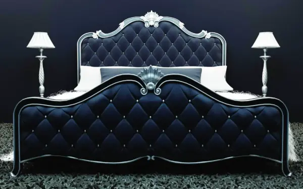 Daabadi Furniture Wholesale Classic French Painted Bed King-Size Black Duco Mahogany