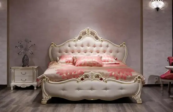 Daabadi Furniture Wholesale Classic French Painted Bed King-Size White Duco Mahogany