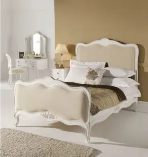 Daabadi Furniture Wholesale Classic French Bed King-Size White Duco Mahogany