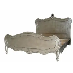 Daabadi Furniture Wholesale Classic Antique French Bed Super King-Size White Painted Mahogany
