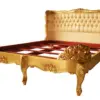 Daabadi Furniture Wholesale Classic Antique French Bed Super King-Size Gold Painted Mahogany