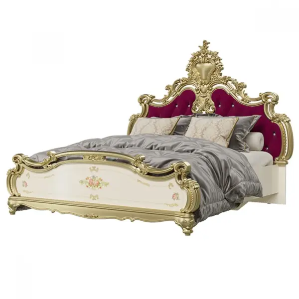 Daabadi Furniture Wholesale Classic Antique French Bed Super King-Size White Painted Mahogany