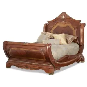 Daabadi Furniture Wholesale Classic Antique French Bed Super King-Size Brown Painted Mahogany