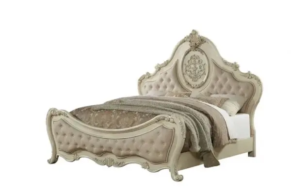 Daabadi Furniture Wholesale Classic Antique French Bed Super King-Size Campagne Painted Mahogany