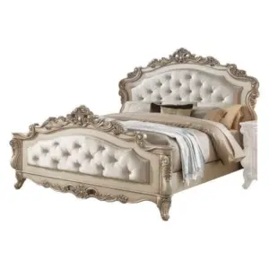 Daabadi Furniture Wholesale Classic Antique French Bed Super King-Size White Painted Mahogany