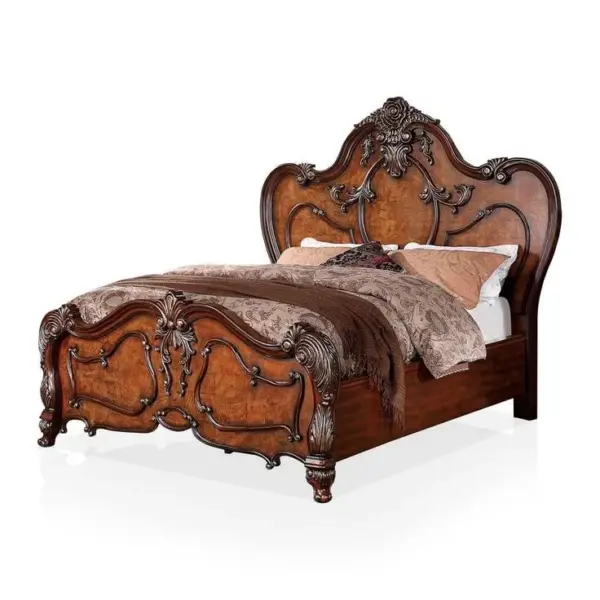 Daabadi Furniture Wholesale Classic Provincial French Bed Super King-Size Brown Painted Mahogany