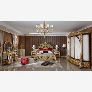 Classic Rococo Bed - Gold Mahogany - 26