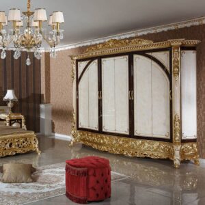 Classic Rococo Bed - Gold Mahogany - 26