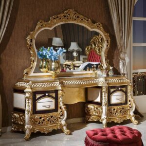 Classic Rococo Bed - Gold Mahogany - 26