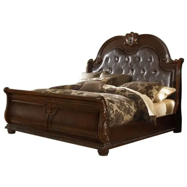 Daabadi Furniture Wholesale Classic Provincial French Bed Super King-Size Brown Painted Mahogany