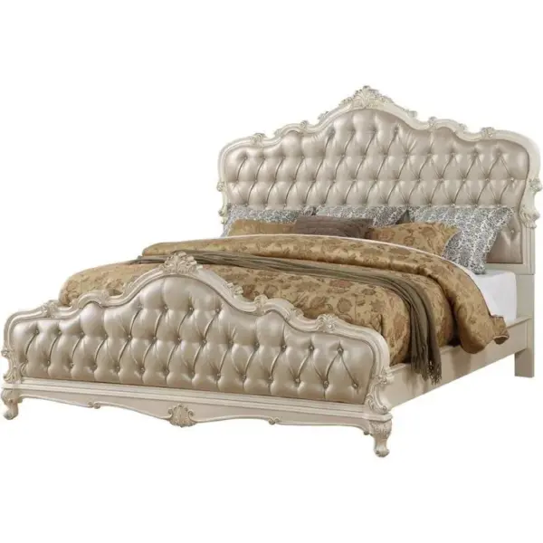 Daabadi Furniture Wholesale Classic Provincial French Bed Super King-Size White Painted Mahogany