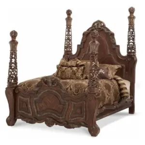 Daabadi Furniture Wholesale Classic Provincial French Bed Super King-Size Brown Painted Mahogany