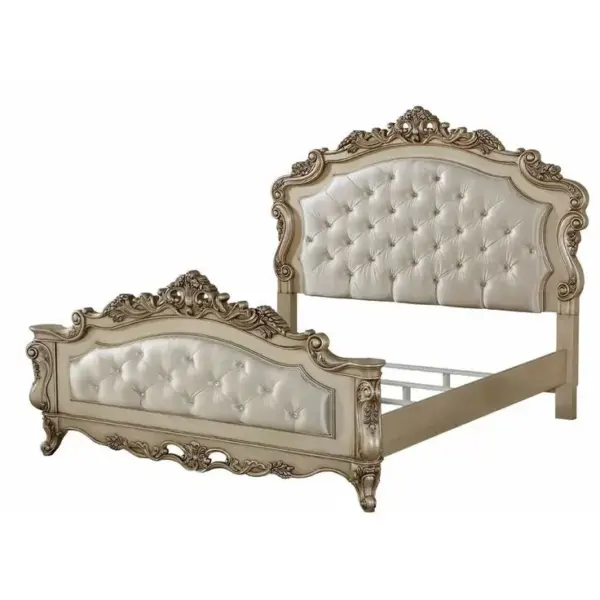 Daabadi Furniture Wholesale Classic Provincial French Bed Super King-Size Silver Painted Mahogany