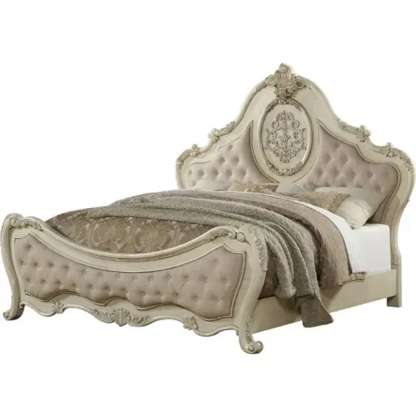 Daabadi Furniture Wholesale Classic Provincial French Bed Super King-Size White Painted Mahogany