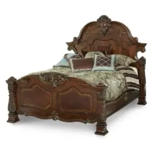 Daabadi Furniture Wholesale Classic Provincial French Bed Super King-Size Brown Painted Mahogany