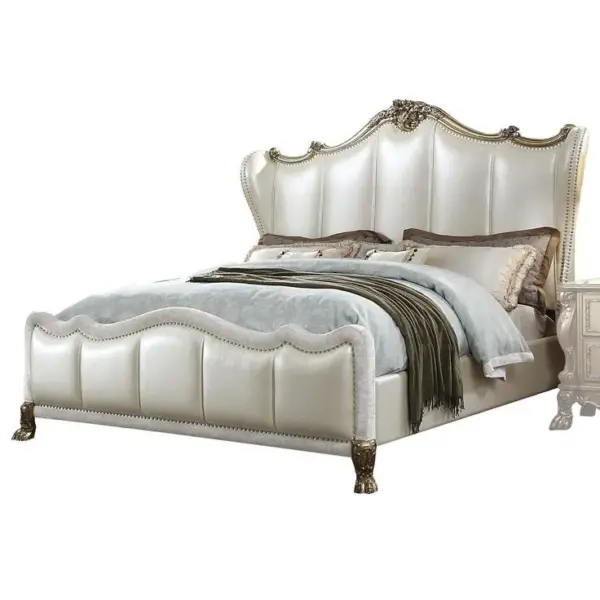 Daabadi Furniture Wholesale Classic Provincial French Bed Super King-Size White Painted Mahogany