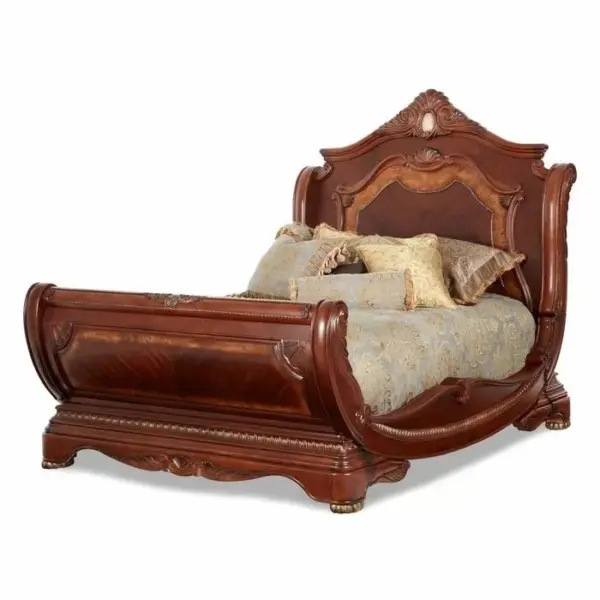 Daabadi Furniture Wholesale Classic Provincial French Bed Super King-Size Brown Painted Mahogany