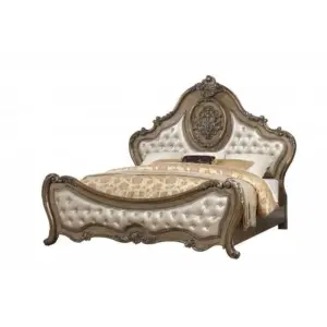 Daabadi Furniture Wholesale Classic Provincial French Bed Super King-Size Silver Painted Mahogany