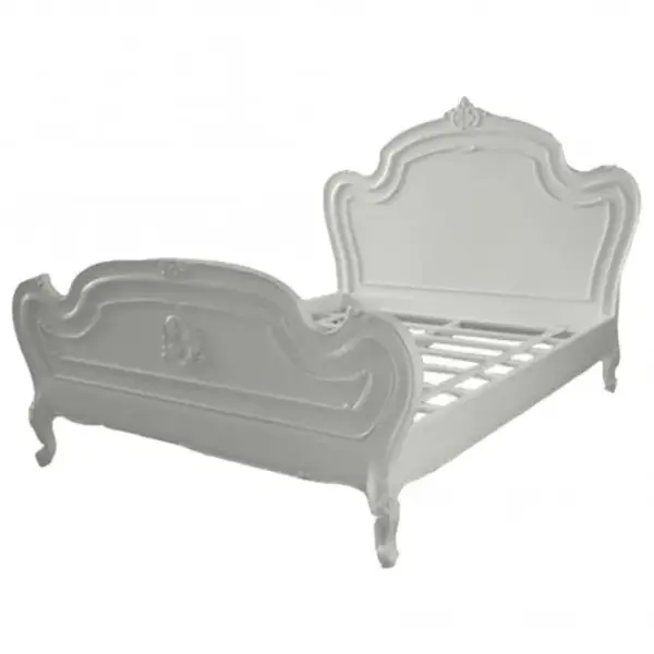 Daabadi Furniture Wholesale Classic Provincial French Bed Super King-Size White Painted Mahogany